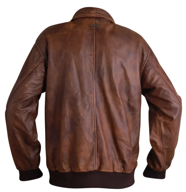 Deep Coffee Brown Leather Jacket - Image 2