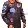 Tom Cruise Top Gun Pete Maverick Bomber Leather Flying Flight Army Jacket - Image 4