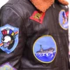 Tom Cruise Top Gun Pete Maverick Bomber Leather Flying Flight Army Jacket - Image 3