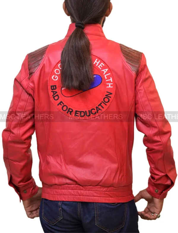 Akira Kaneda Red Real Leather Motorcycle Biker Cafe Racer Vintage Biker Jacket - Image 2