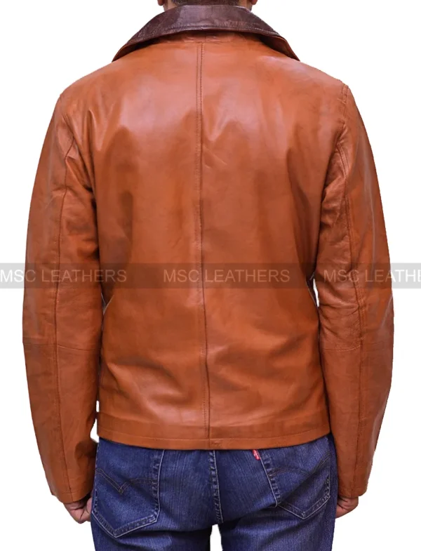Men's Arthur Morgan Red Redemption II Dead Tan Brown Genuine Leather Coat Jacket - Image 2