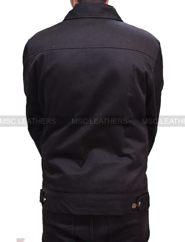 Men's Yellowstone Black Cole Hauser Rip Wheeler Stylish Biker Cotton Jacket - Image 2