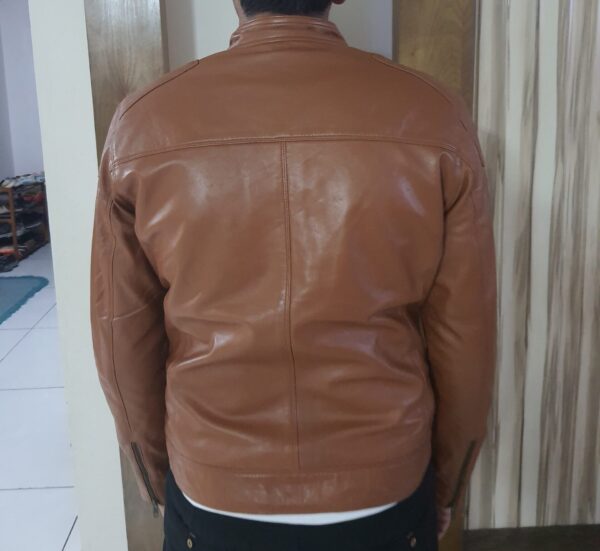 Premium Brown Leather Jacket - Image 4
