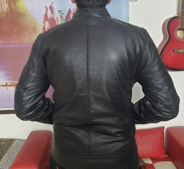Sleek Black Leather Jacket - Image 2