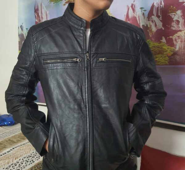 Sleek Black Leather Jacket
