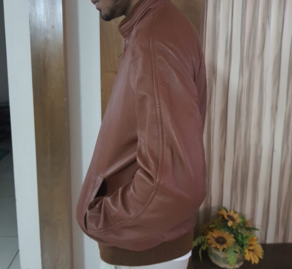 Classic Brown Leather Jacket - Image 4