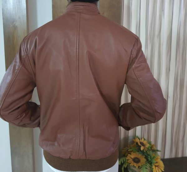 Classic Brown Leather Jacket - Image 2