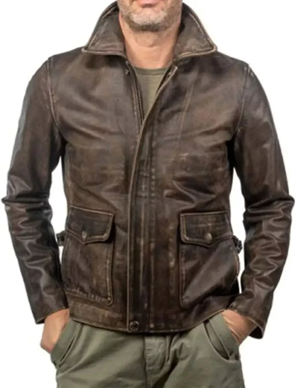 A-2 G-1 Brown B3 Bomber Navy Flight Distress Men's Lamb Skin Leather Jacket
