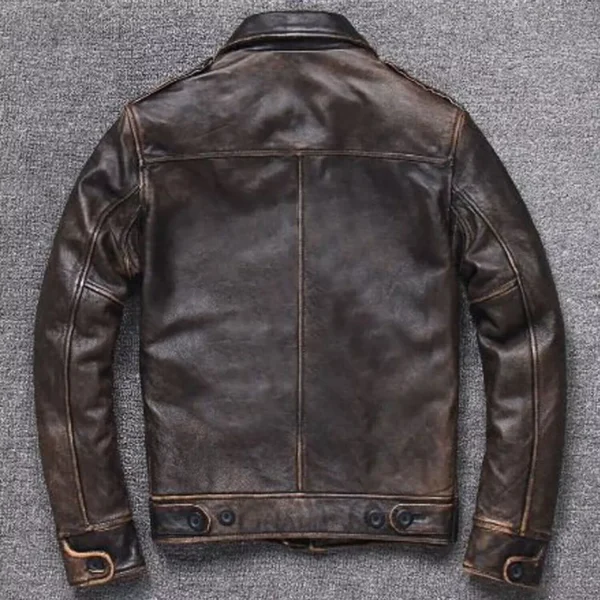 A2 G1 Brown Distressed Aviator Bomber Jacket - Image 2
