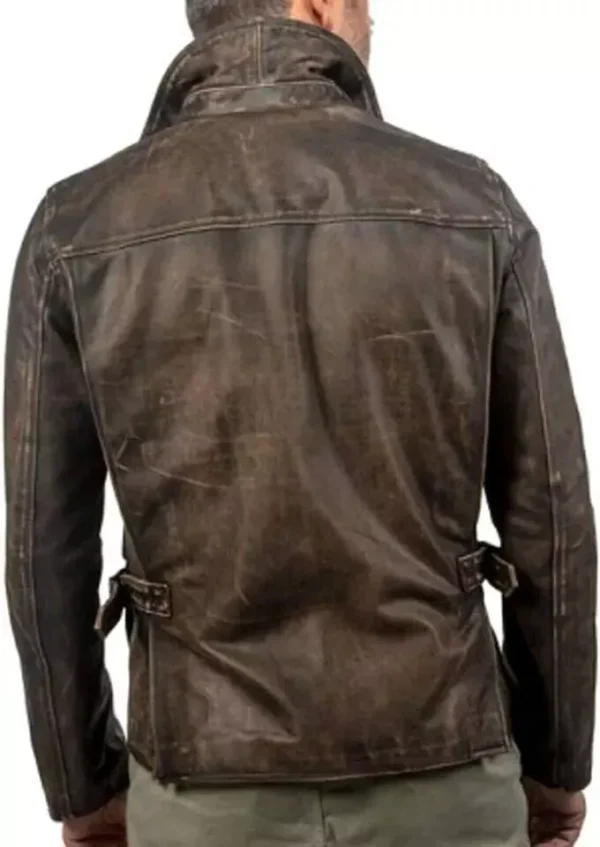 A-2 G-1 Brown B3 Bomber Navy Flight Distress Men's Lamb Skin Leather Jacket - Image 2