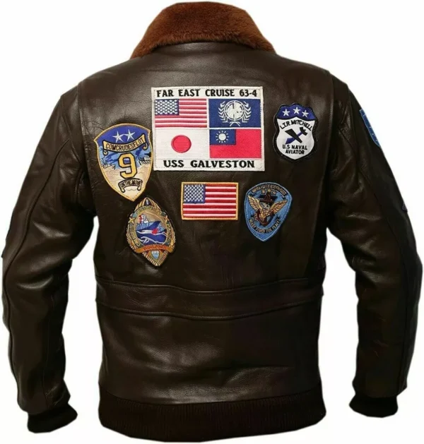Tom Cruise Top Gun Pete Maverick Bomber Fur Leather (Faux Leather) Flying Flight Jacket For Men - Image 2