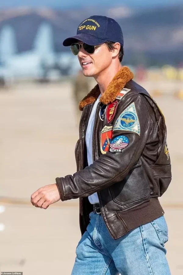 Tom Cruise Top Gun Pete Maverick Bomber Fur Leather (Faux Leather) Flying Flight Jacket For Men - Image 3