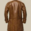 Men's Brown Shearling Leather Coat - Image 2